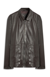 Jaqueta Leather Golf Dark Brown