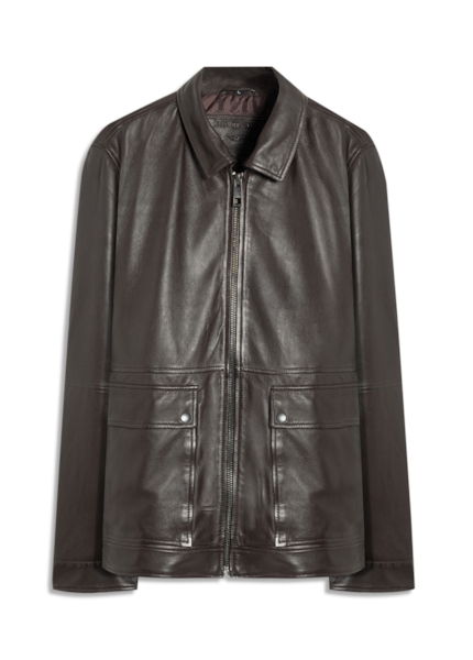 Jaqueta Leather Golf Dark Brown