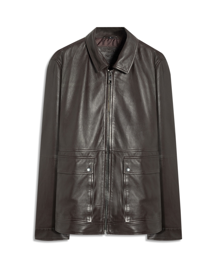 Jaqueta Leather Golf Dark Brown