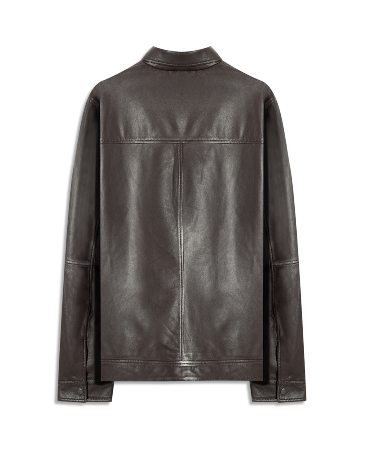 Jaqueta Leather Golf Dark Brown