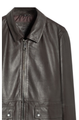 Jaqueta Leather Golf Dark Brown