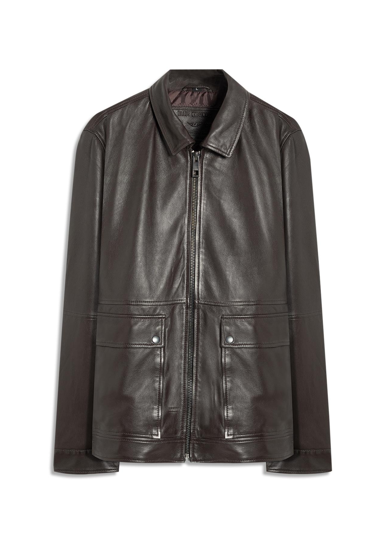 Jaqueta Leather Golf Dark Brown