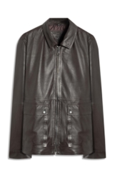 Jaqueta Leather Golf Dark Brown