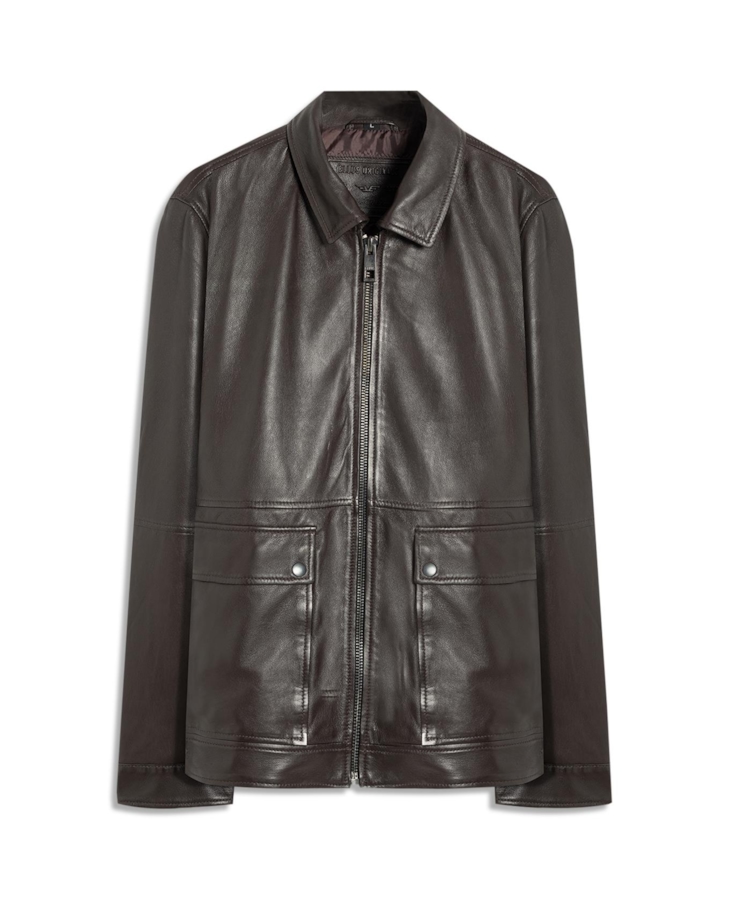 Jaqueta Leather Golf Dark Brown