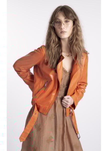 Jaqueta  Leather Perfecto Laranja