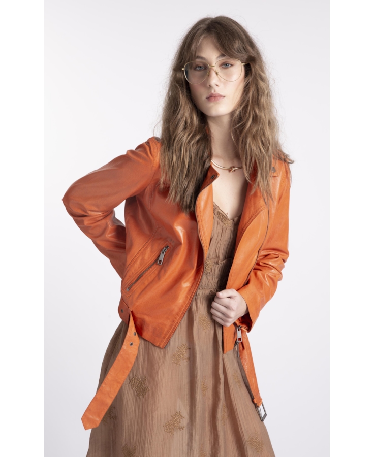 Jaqueta  Leather Perfecto Laranja