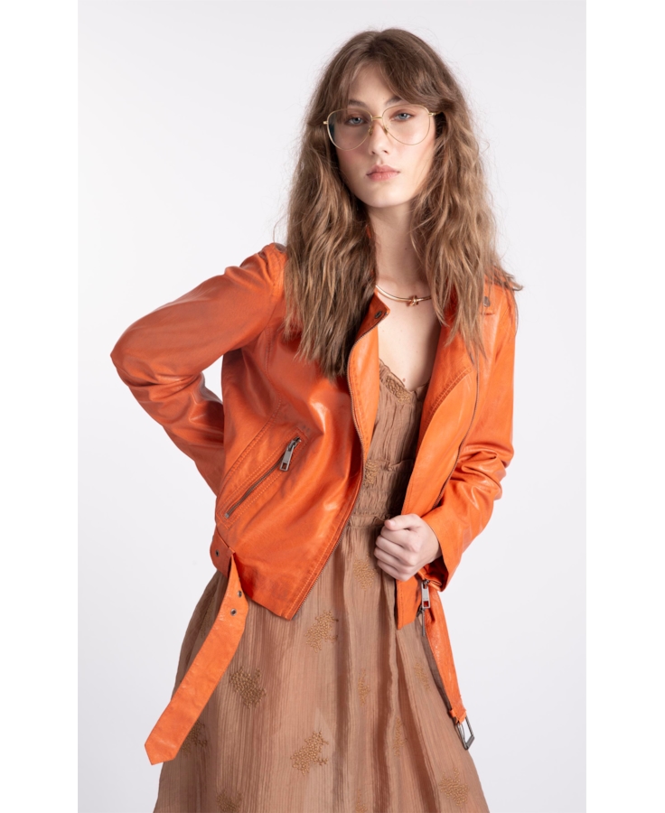 Jaqueta  Leather Perfecto Laranja