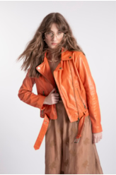 Jaqueta  Leather Perfecto Laranja