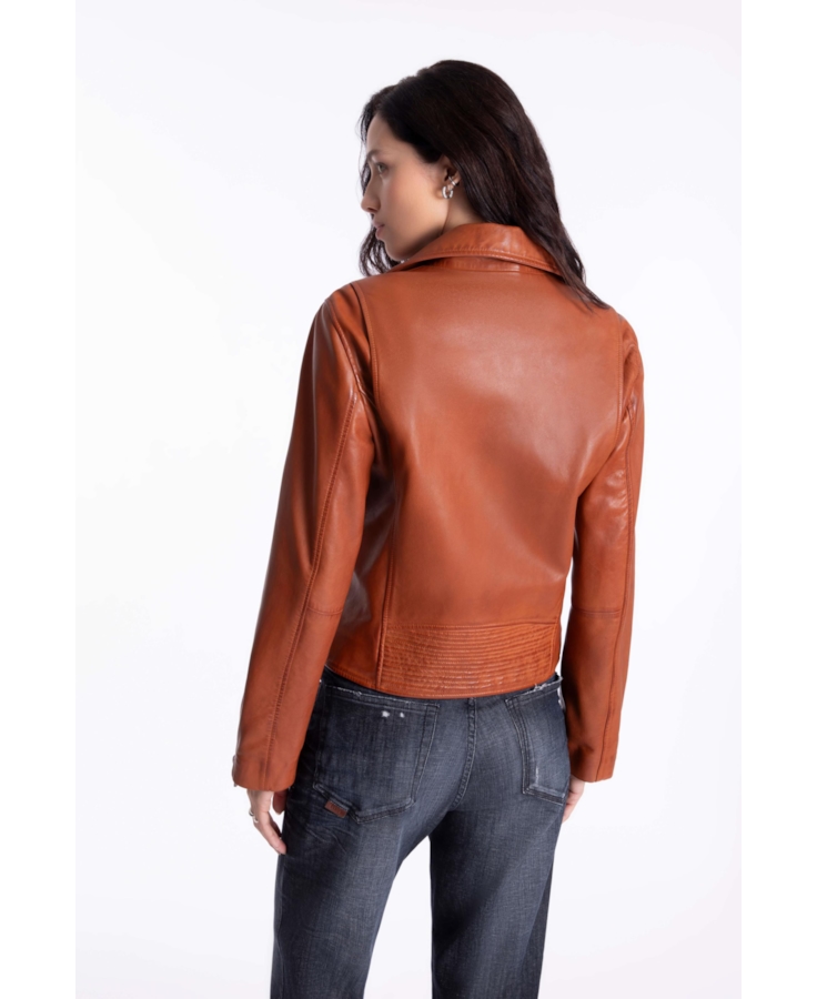 Jaqueta Leather Perfecto Signature Caramelo