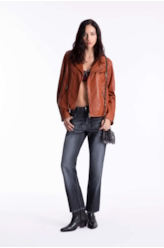 Jaqueta Leather Perfecto Signature Caramelo