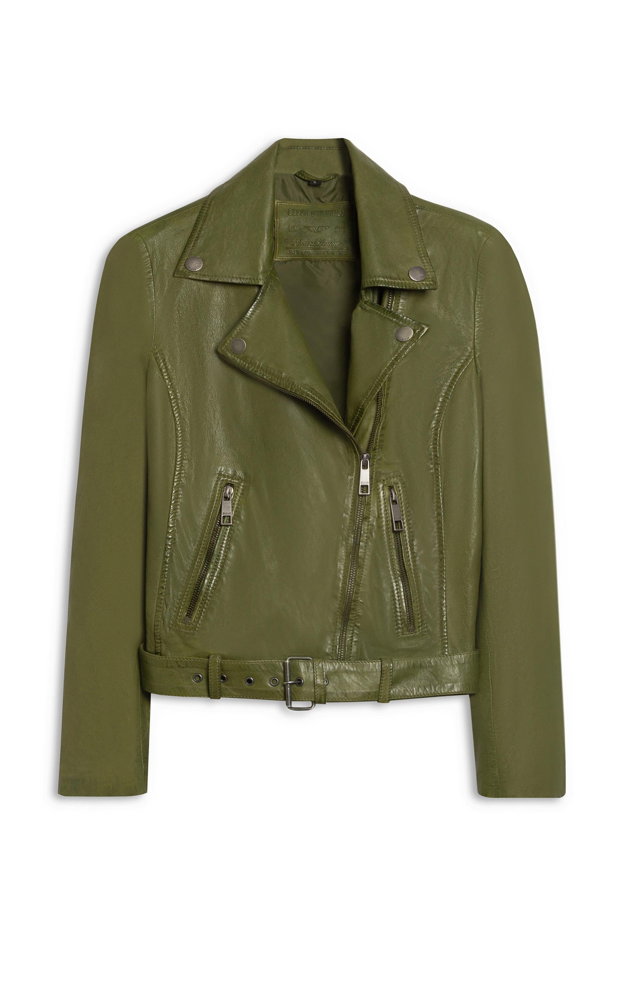 vw1973green Jaqueta Leather Perfecto Verde Militar