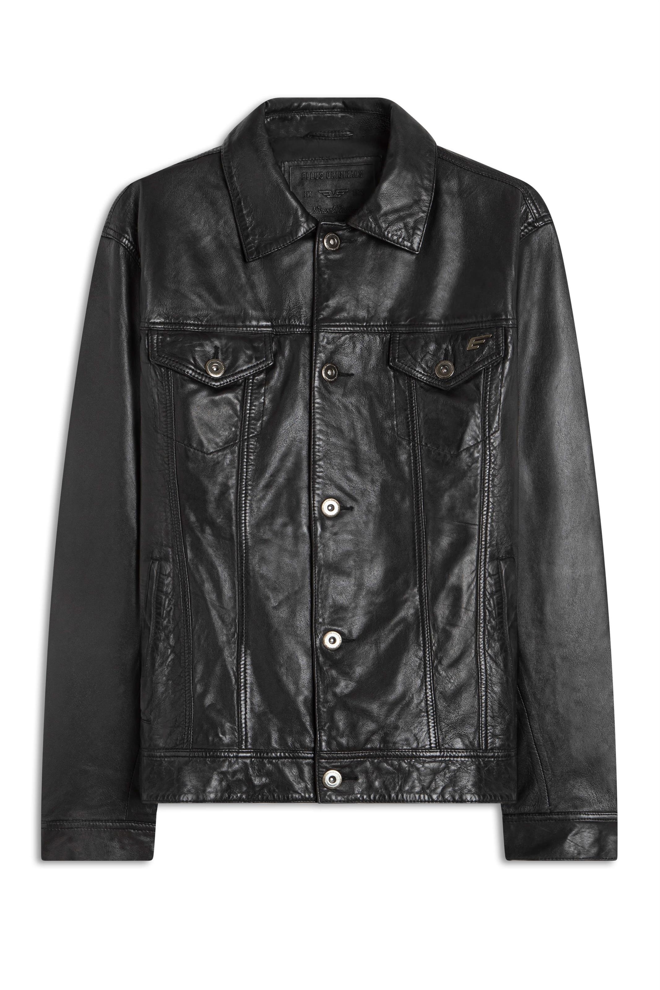 Jaqueta Leather Trucker Ellus Preto