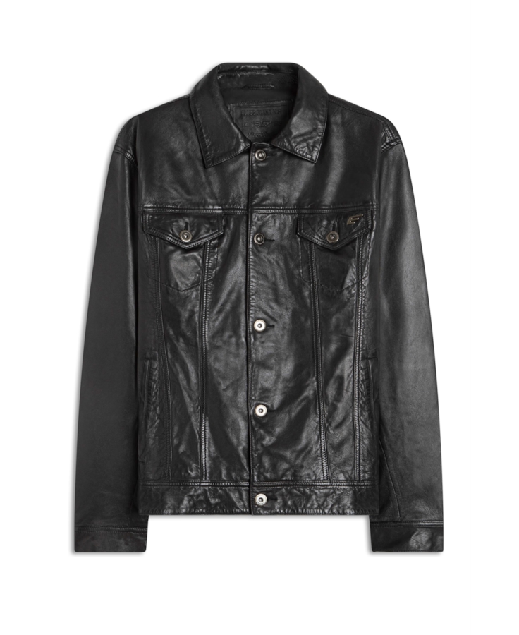 Jaqueta Leather Trucker Ellus Preto