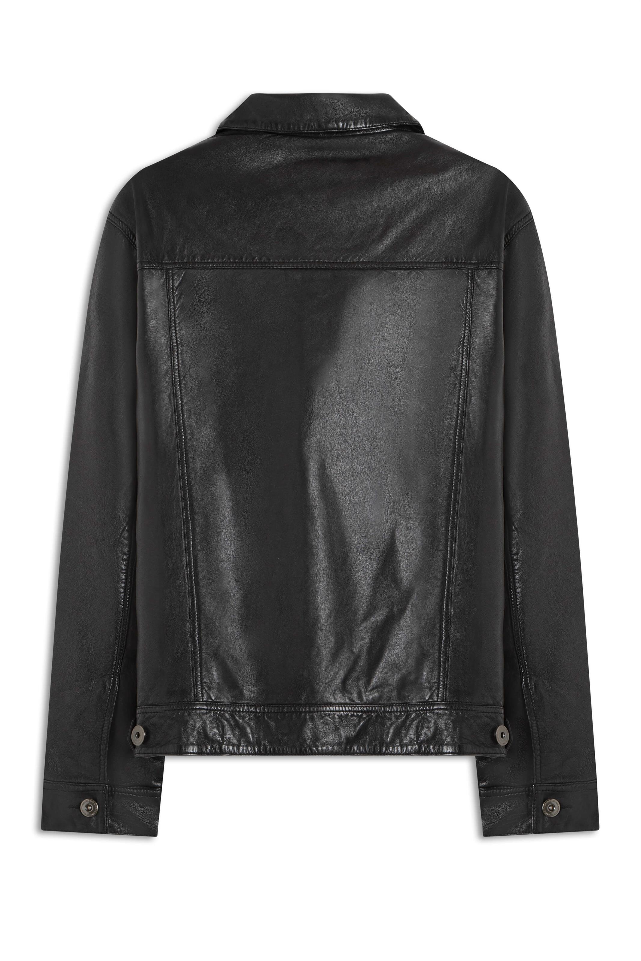 Jaqueta Leather Trucker Ellus Preto