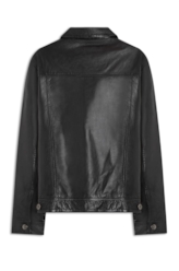 Jaqueta Leather Trucker Ellus Preto