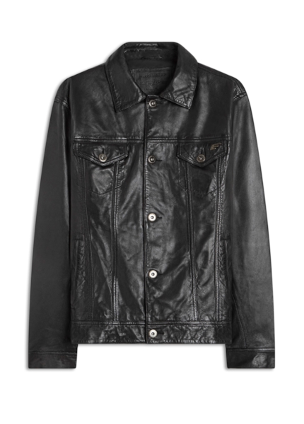 Jaqueta Leather Trucker Ellus Preto