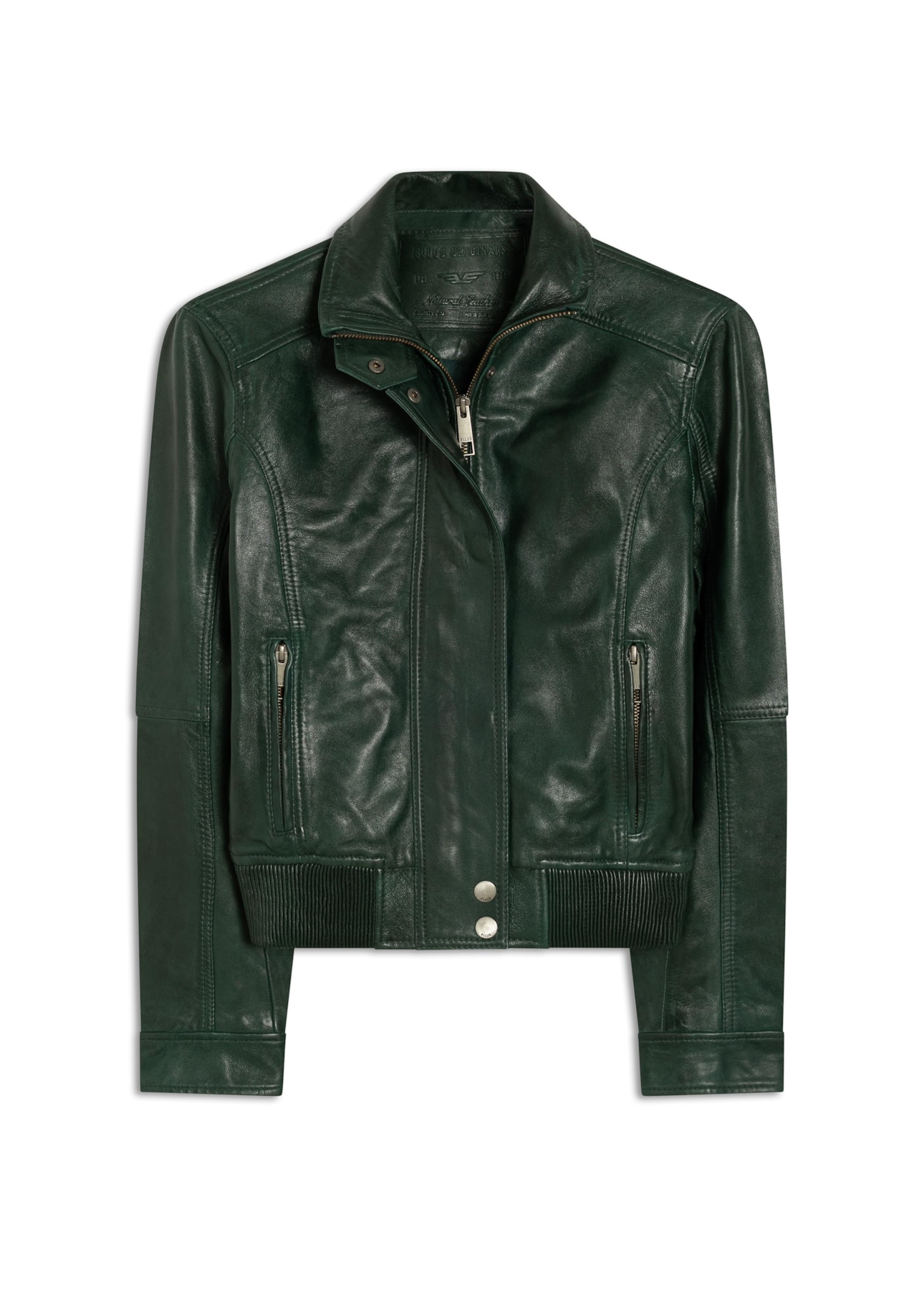 Jaqueta Nat Leather Bomber Ribbed Bottle