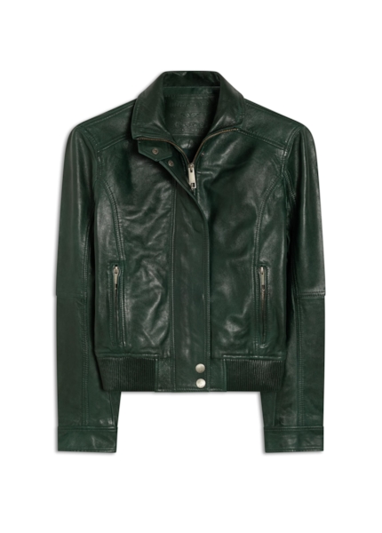 Jaqueta Nat Leather Bomber Ribbed Bottle