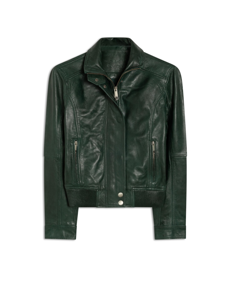 Jaqueta Nat Leather Bomber Ribbed Bottle