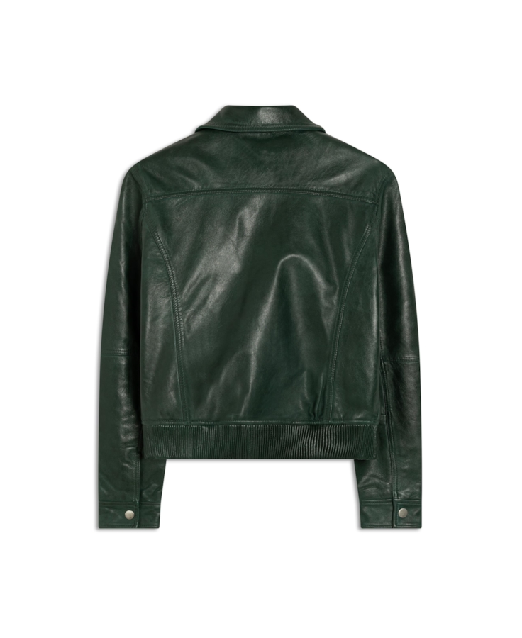 Jaqueta Nat Leather Bomber Ribbed Bottle