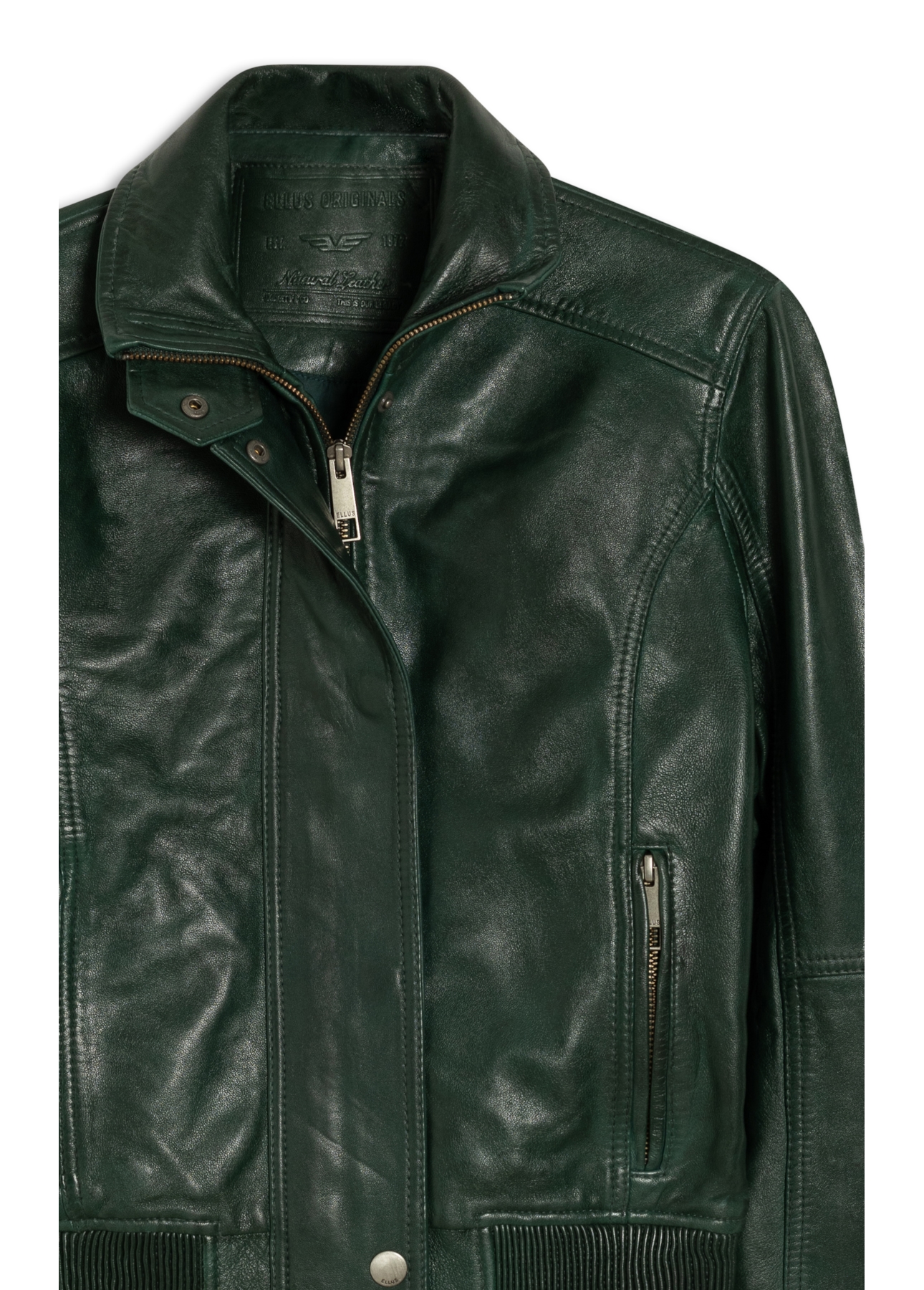 Jaqueta Nat Leather Bomber Ribbed Bottle