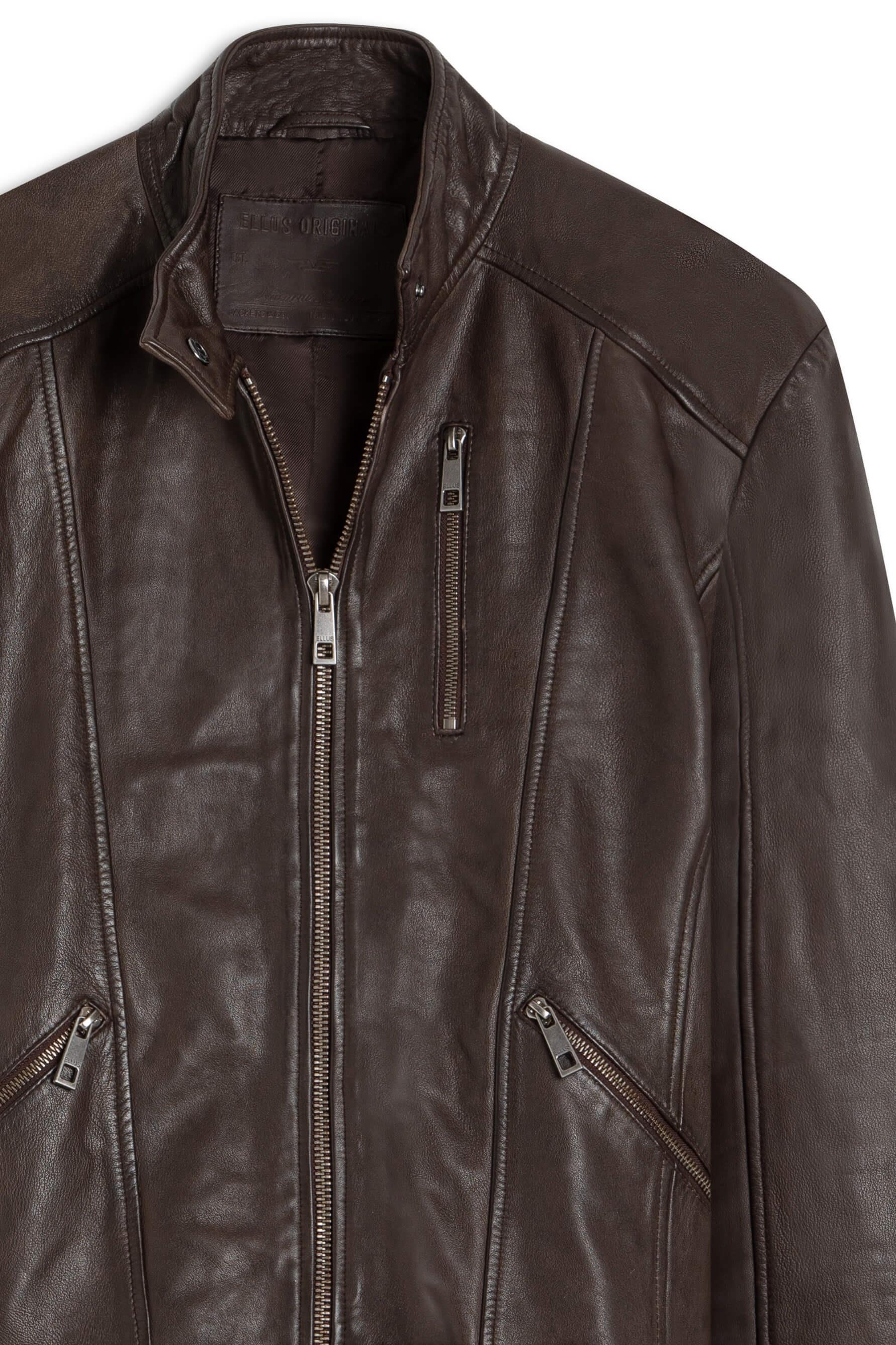 Authentic“牛革“LL“Leather Drizzler Jacket Jaqueta Natural Leather Biker Cafe