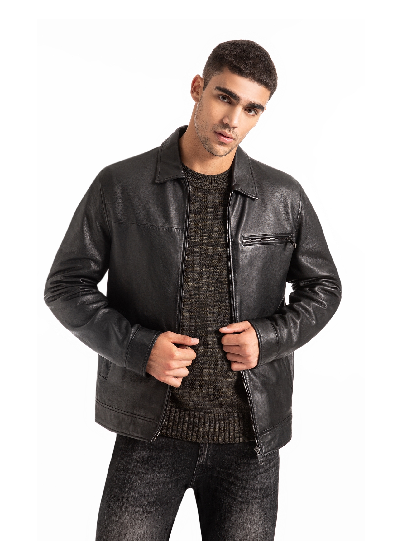 Jaqueta Natural Leather Golf Preto