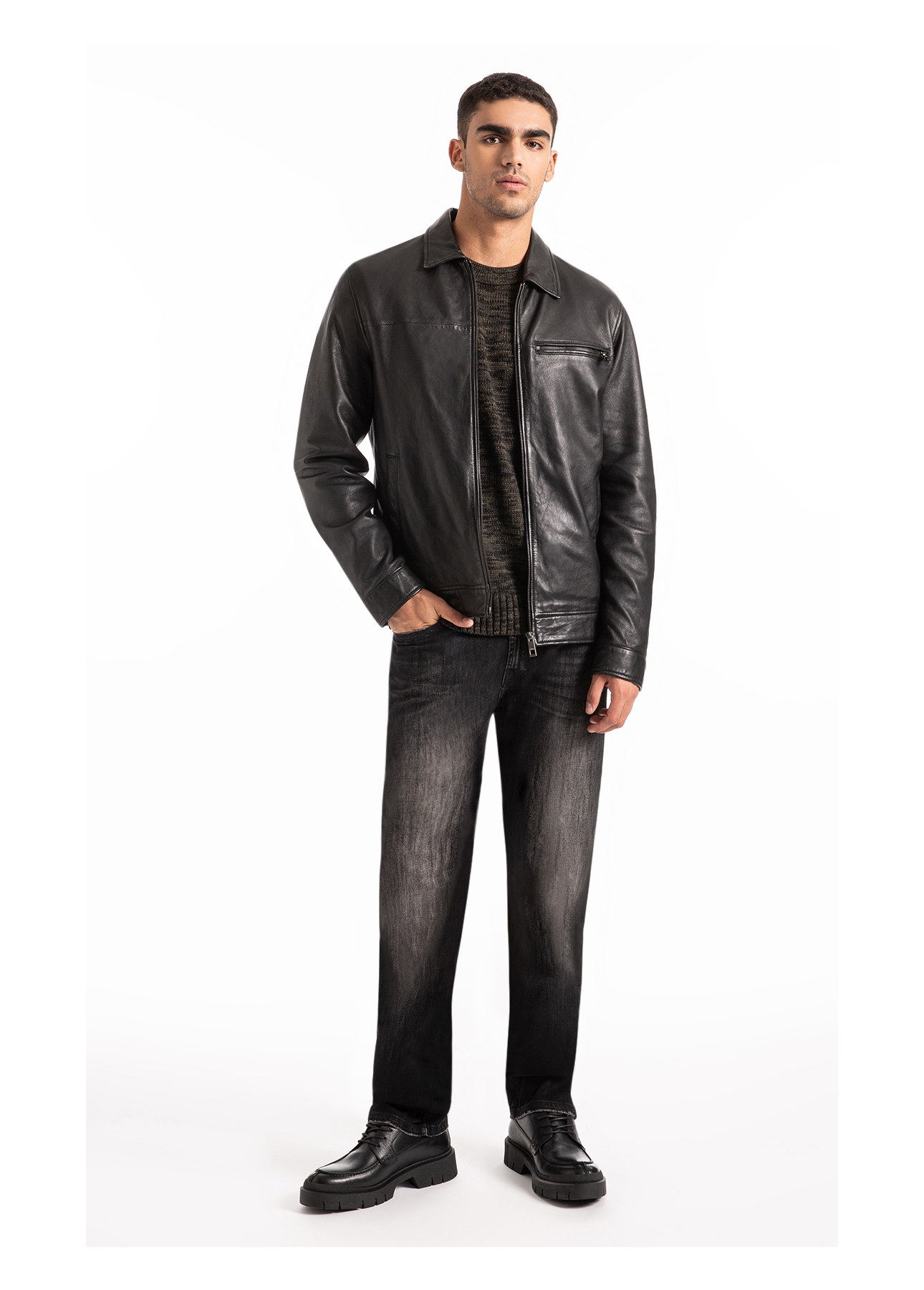 Jaqueta Natural Leather Golf Preto