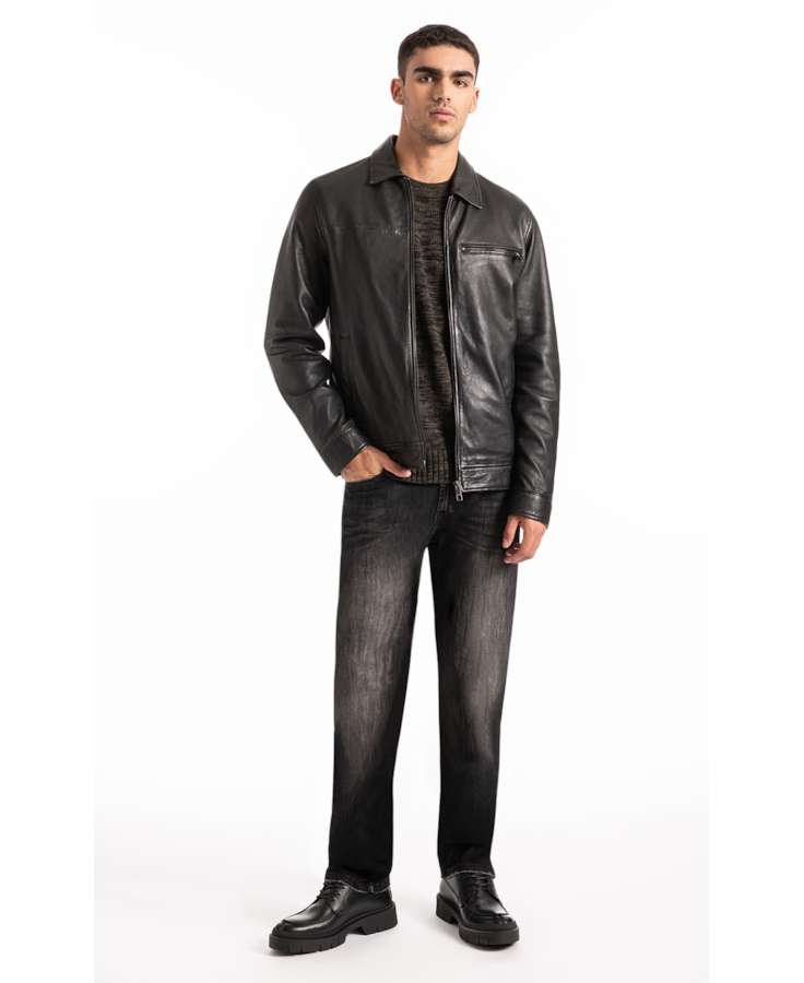 Jaqueta Natural Leather Golf Preto