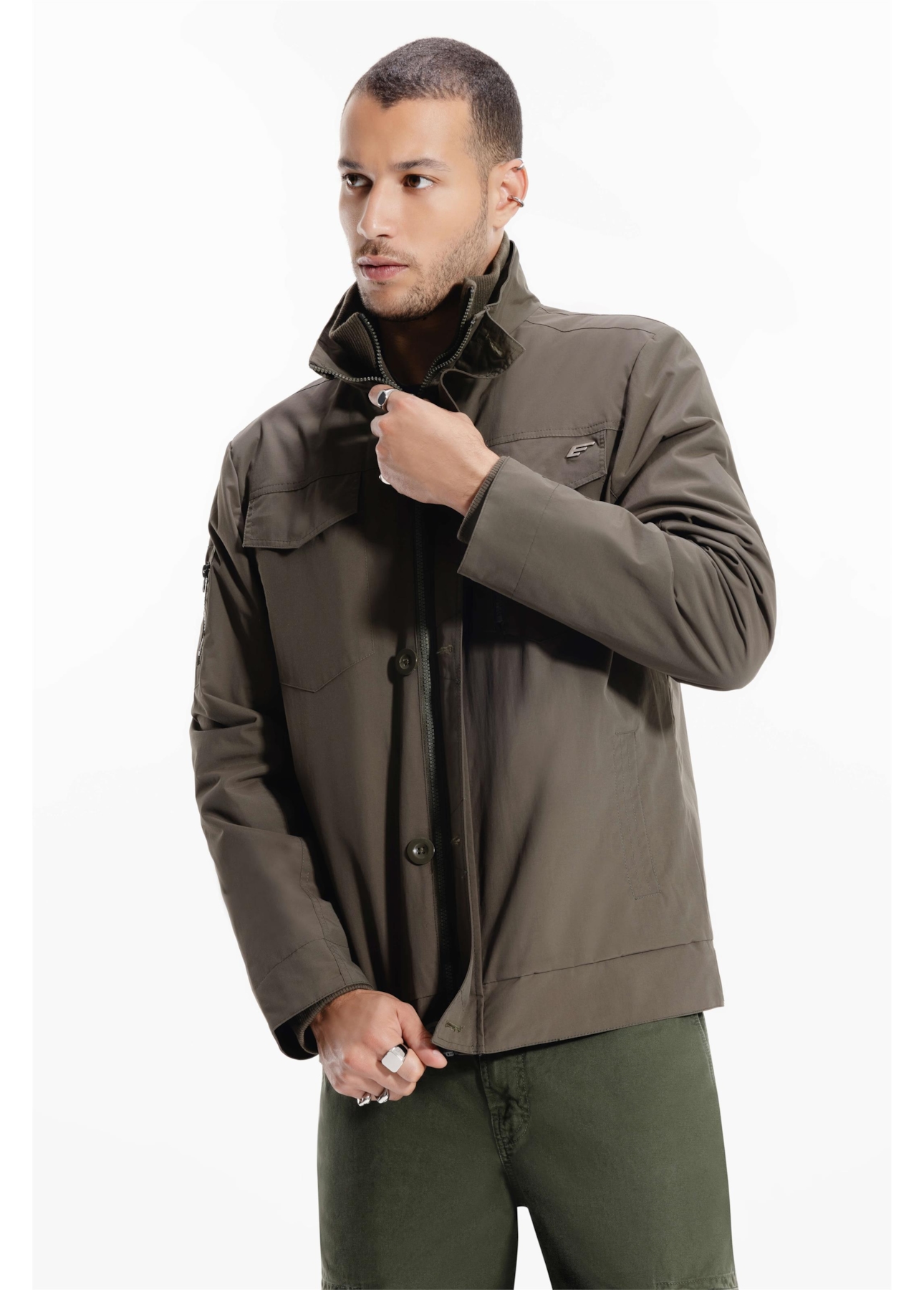 Jaqueta Ny Twill Pockets Verde Militar