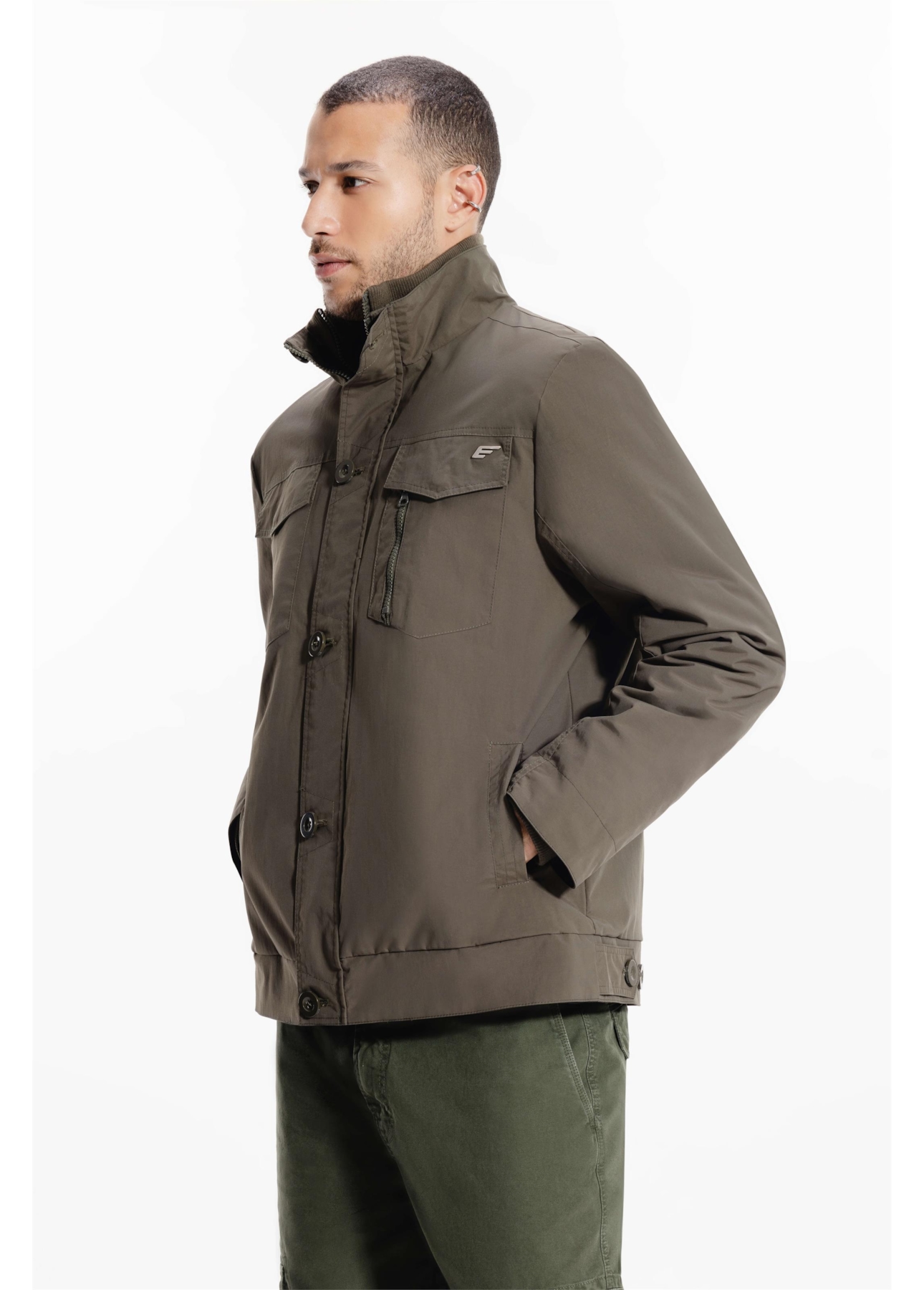 Jaqueta Ny Twill Pockets Verde Militar