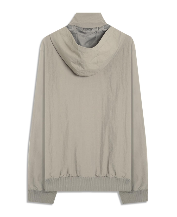 Jaqueta Nylon Crinkle Cinza Claro