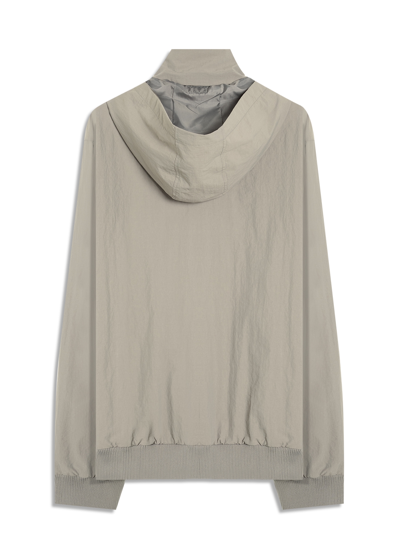 Jaqueta Nylon Crinkle Cinza Claro