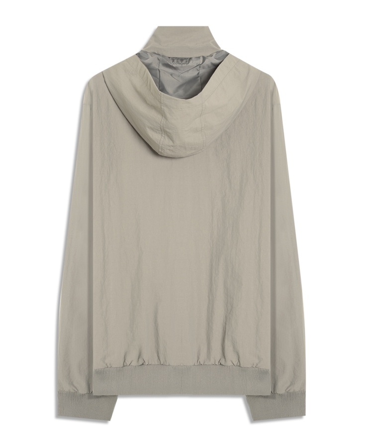 Jaqueta Nylon Crinkle Cinza Claro