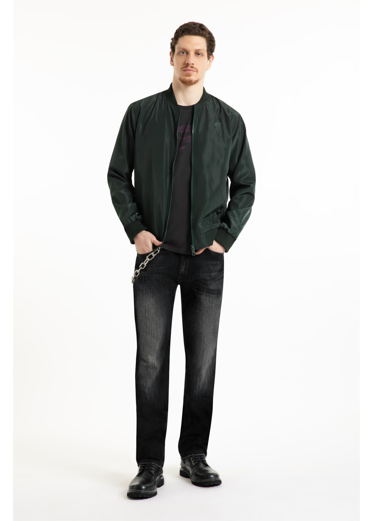 Jaqueta Nylon Light Bomber Verde Escuro