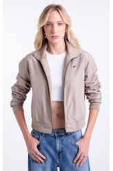 Jaqueta Nylon Padding Bomber Caqui                                   