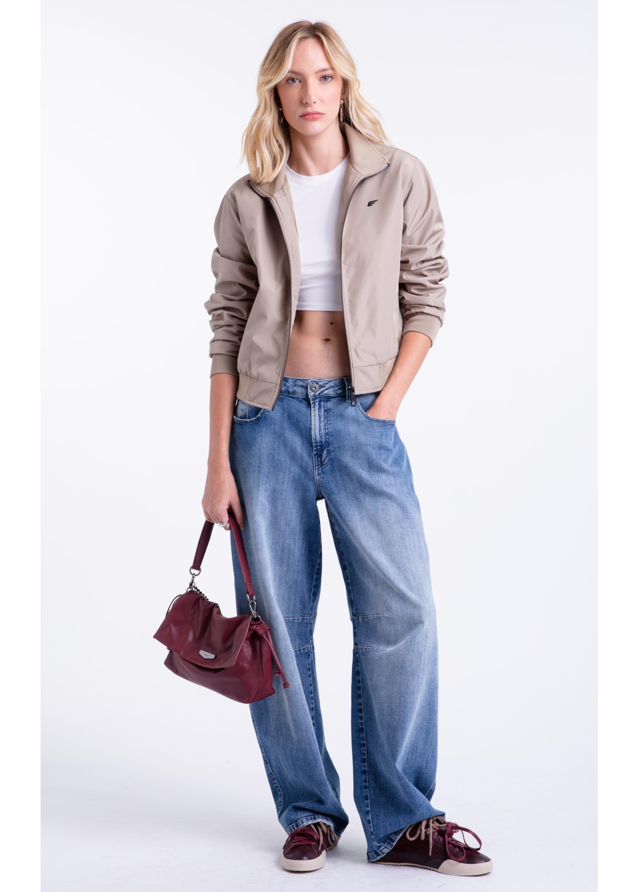 Jaqueta Nylon Padding Bomber Caqui                                   