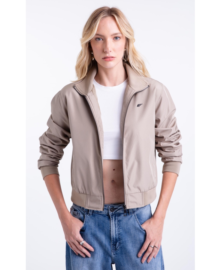Jaqueta Nylon Padding Bomber Caqui