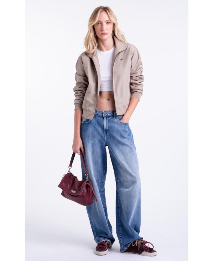 Jaqueta Nylon Padding Bomber Caqui
