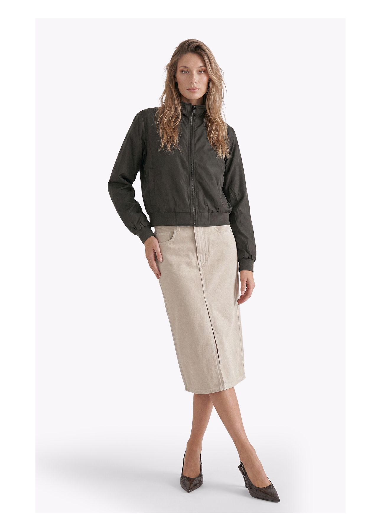 Jaqueta Nylon Padding Bomber  Tabaco
