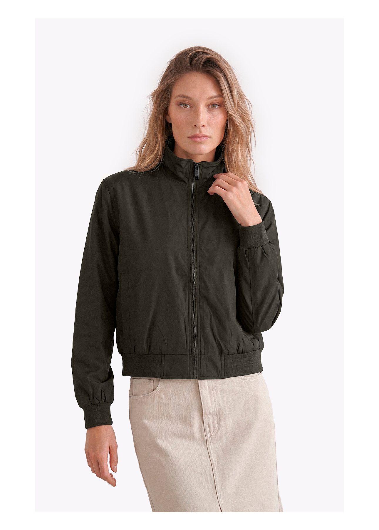 Jaqueta Nylon Padding Bomber  Tabaco