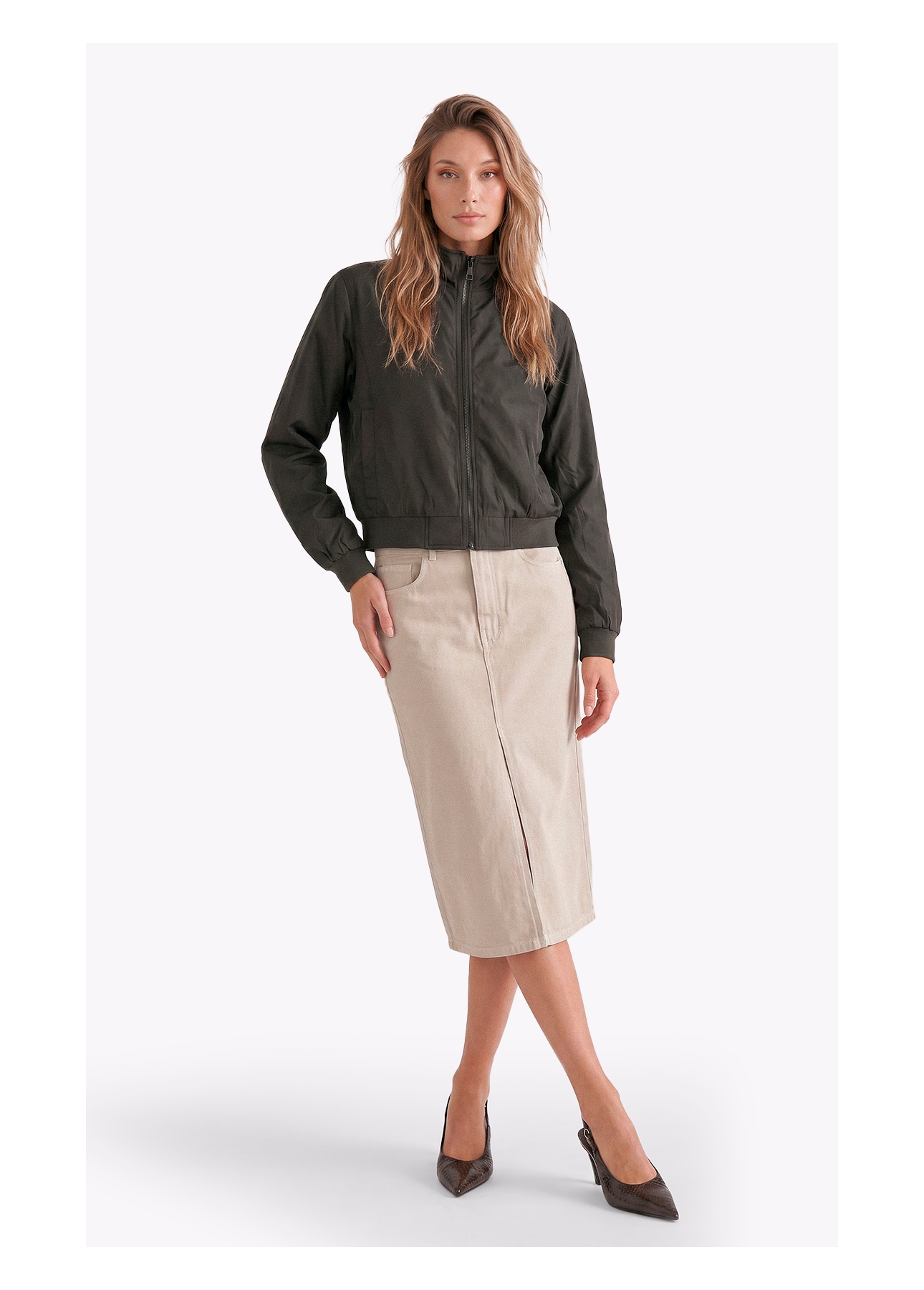 Jaqueta Nylon Padding Bomber  Tabaco