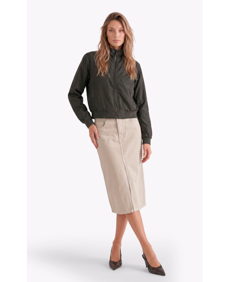 Jaqueta Nylon Padding Bomber  Tabaco
