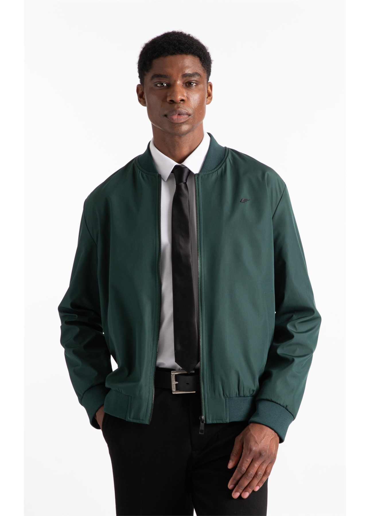 Jaqueta Nylon Padding College Bomber Verde Escuro