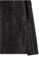 Jaqueta Nylon Ribbon Fur Collar Preto