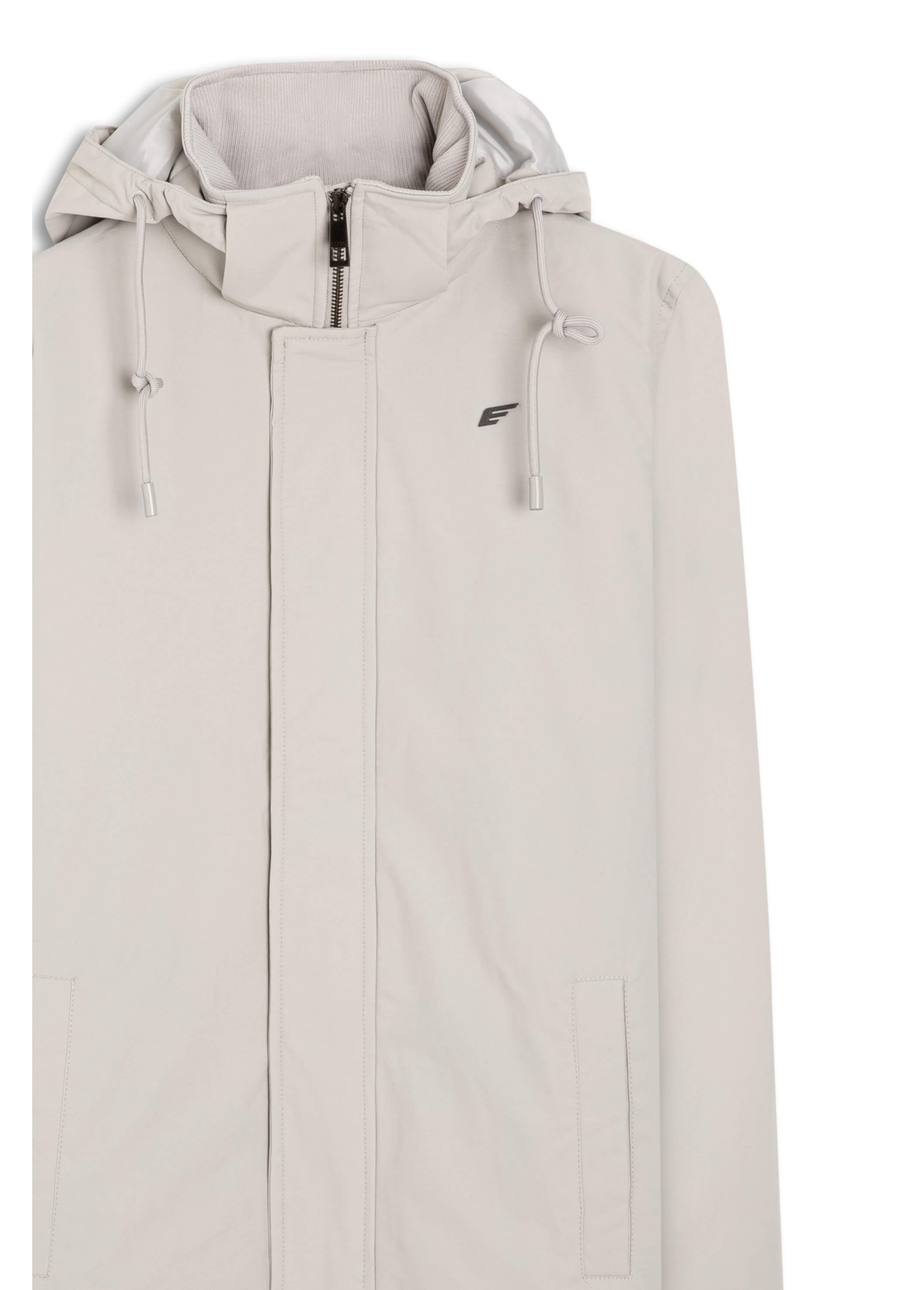 Jaqueta Nylon Ribbon Hood Cinza