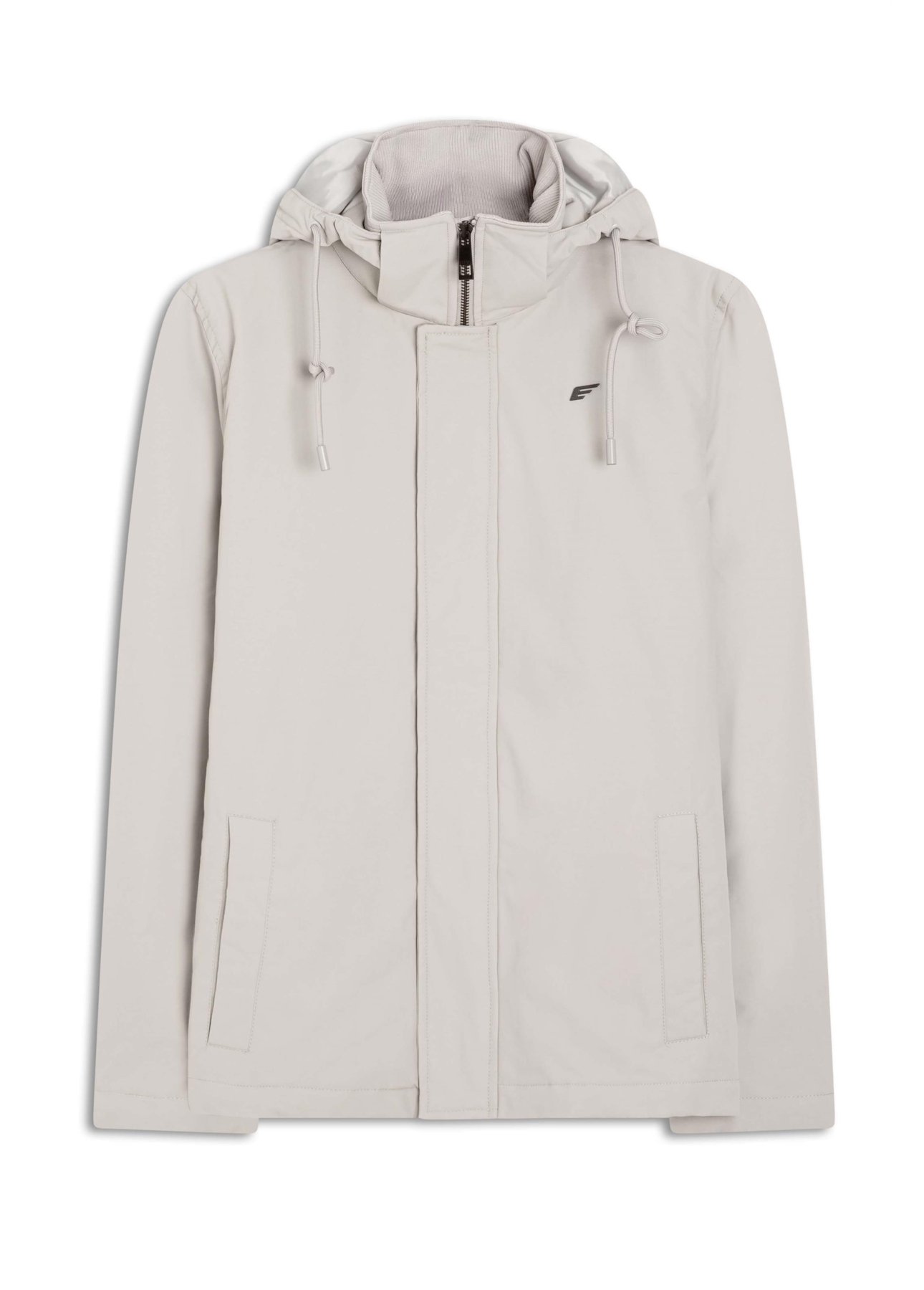 Jaqueta Nylon Ribbon Hood Cinza