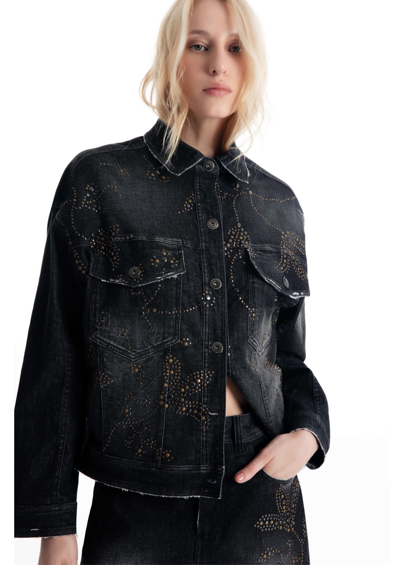 Jaqueta Ocean Elastic Oversized 2083-Lav.Black C/ Resina
