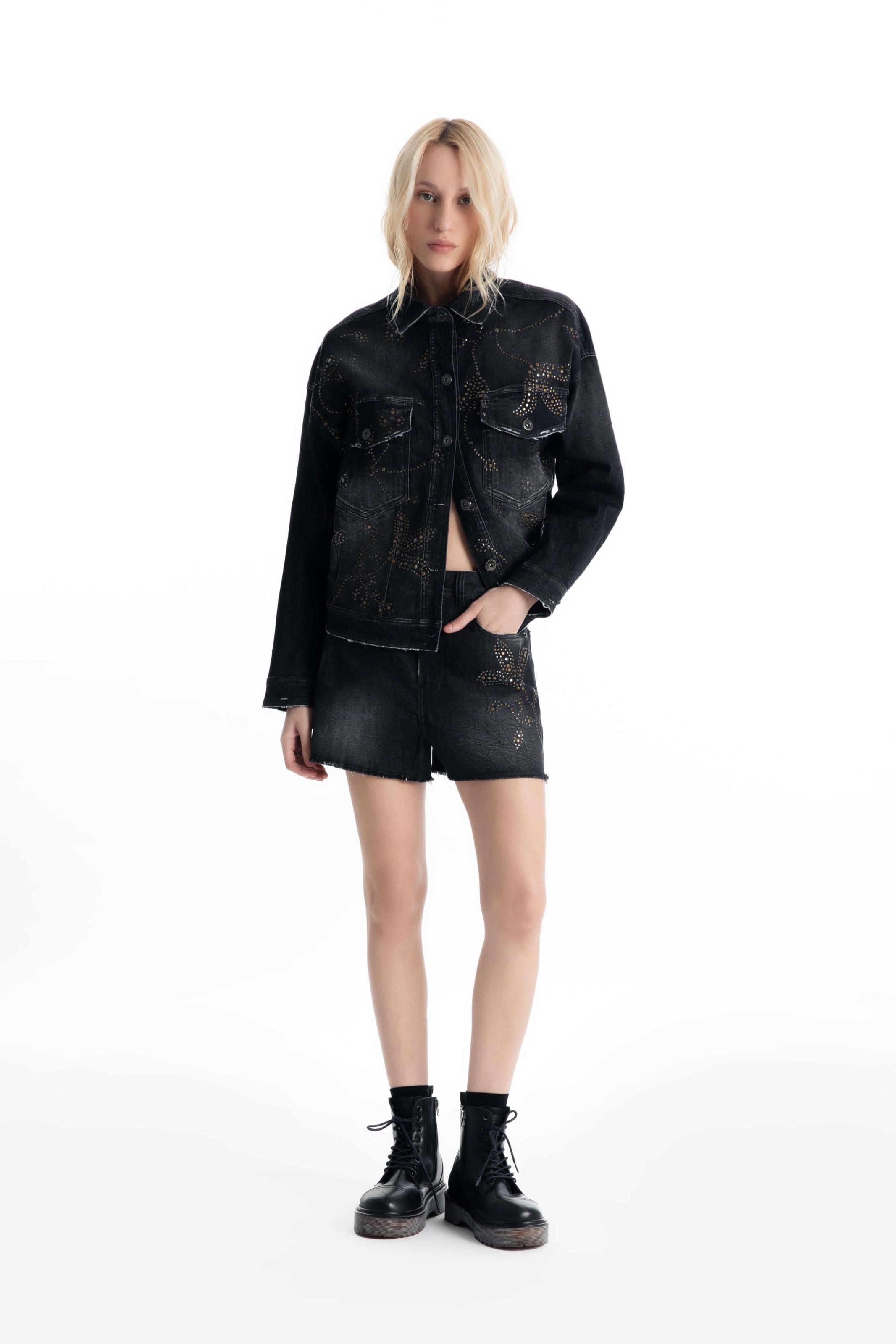 Jaqueta Ocean Elastic Oversized 2083-Lav.Black C/ Resina
