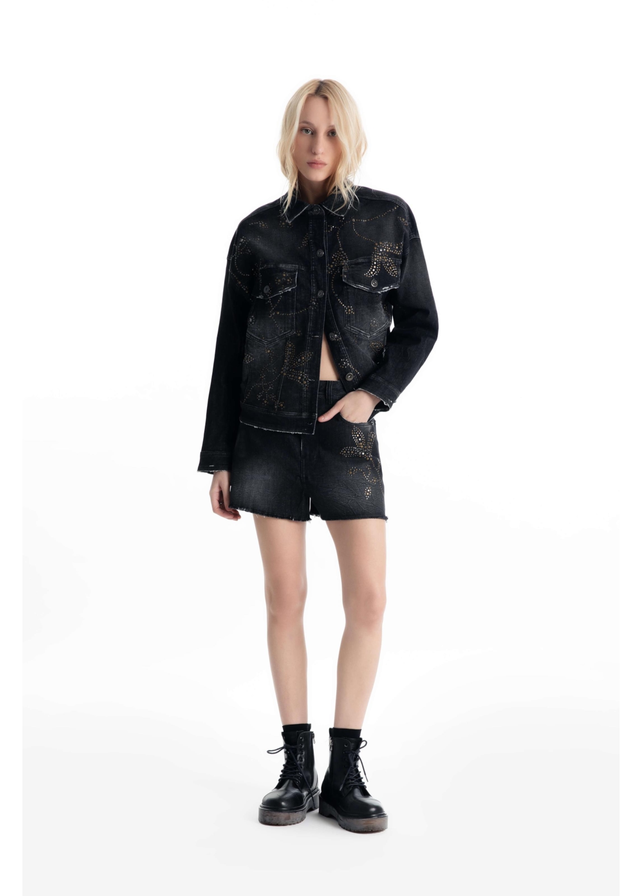 Jaqueta Ocean Elastic Oversized 2083-Lav.Black C/ Resina
